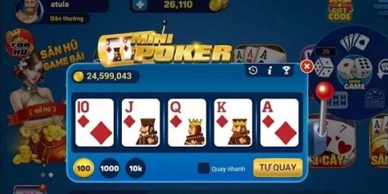 Cách chơi Mini Poker cơ bản từng bước