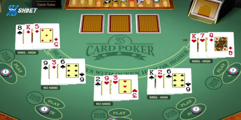 Luật chơi và các cửa cược trong Three Card Poker