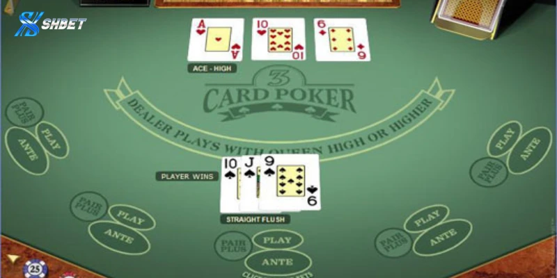 Cách tham gia chơi Three Card Poker tại Shbet